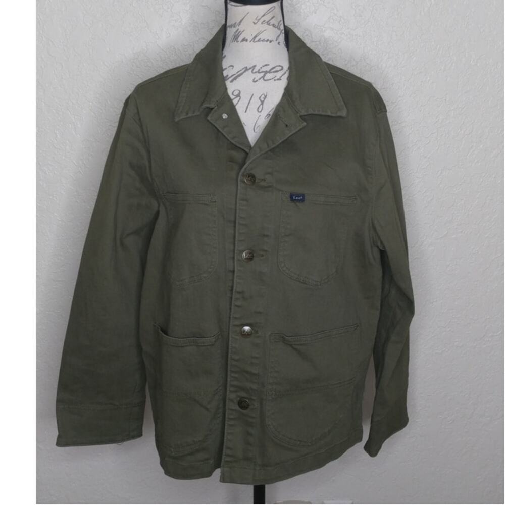 Lee Button Front Denim Jacket Olive Green Size‎ L